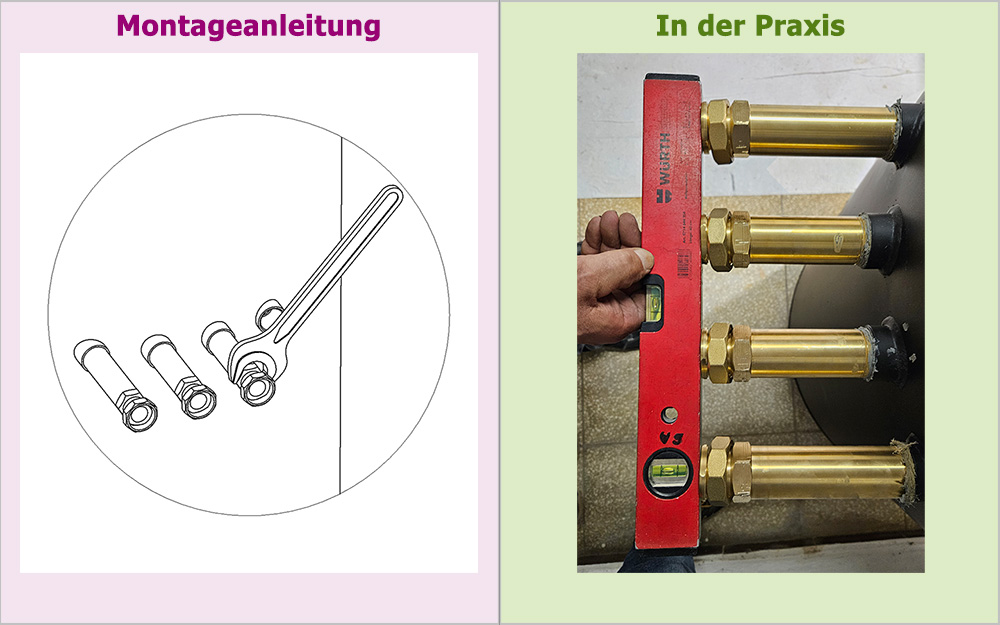 Schritt 5 – Anschluss-Flanschnippel ausrichten