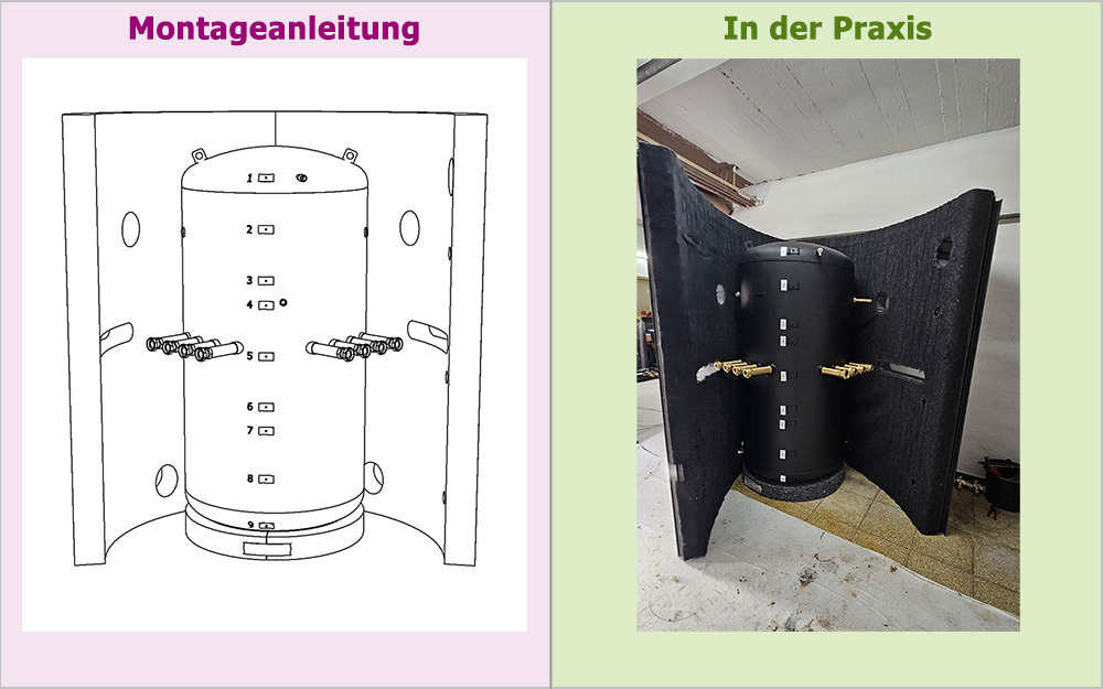 Schritt 9a – Dämmschalen aufstellen
